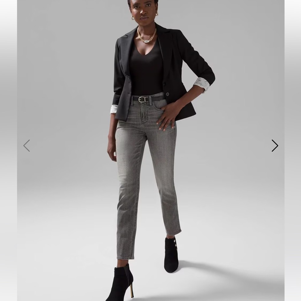 White House Black Market Grey Straight-Leg Women’s Jeans